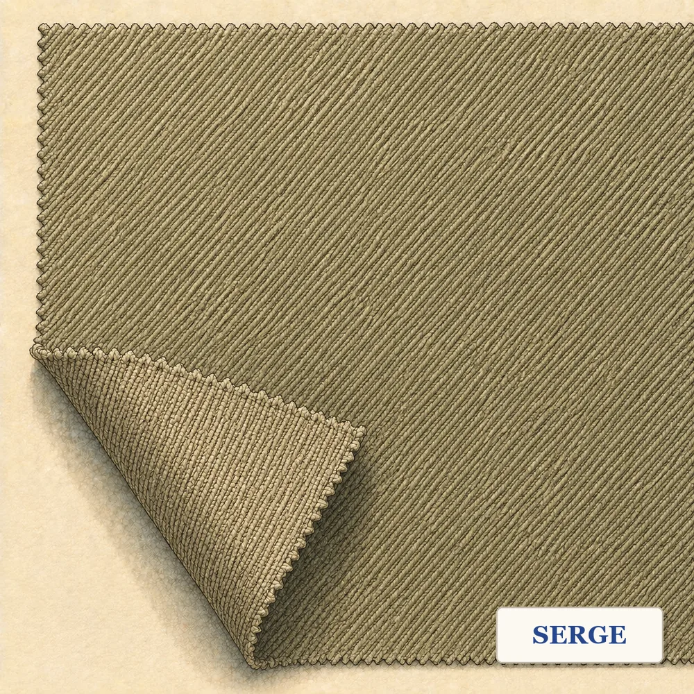 Serge in starker Vergrößerung, die Bindung des Gewebes ist erkennbar